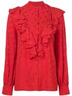 Msgm Ruffled Spotted Blouse - Red