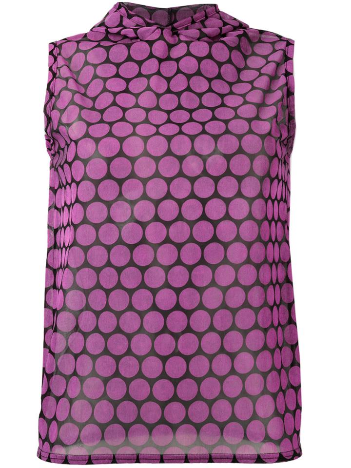 Walter Van Beirendonck Vintage Hooded Sheer Top - Pink & Purple