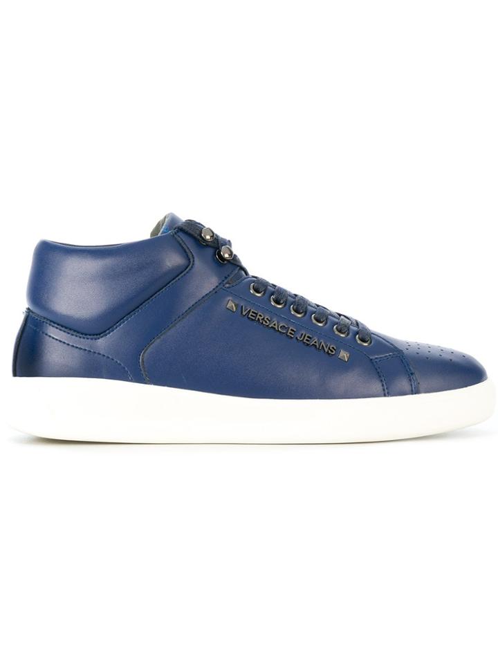 Versace Jeans Logo Detail Sneakers - Blue