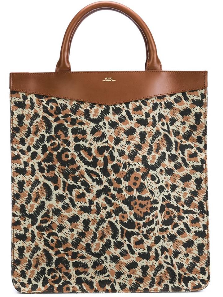 A.p.c. Leopard Print Tote Bag
