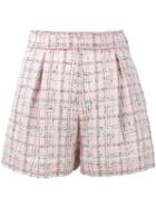 Miu Miu Tweed Shorts, Women's, Size: 40, Pink/purple, Cotton/viscose/wool