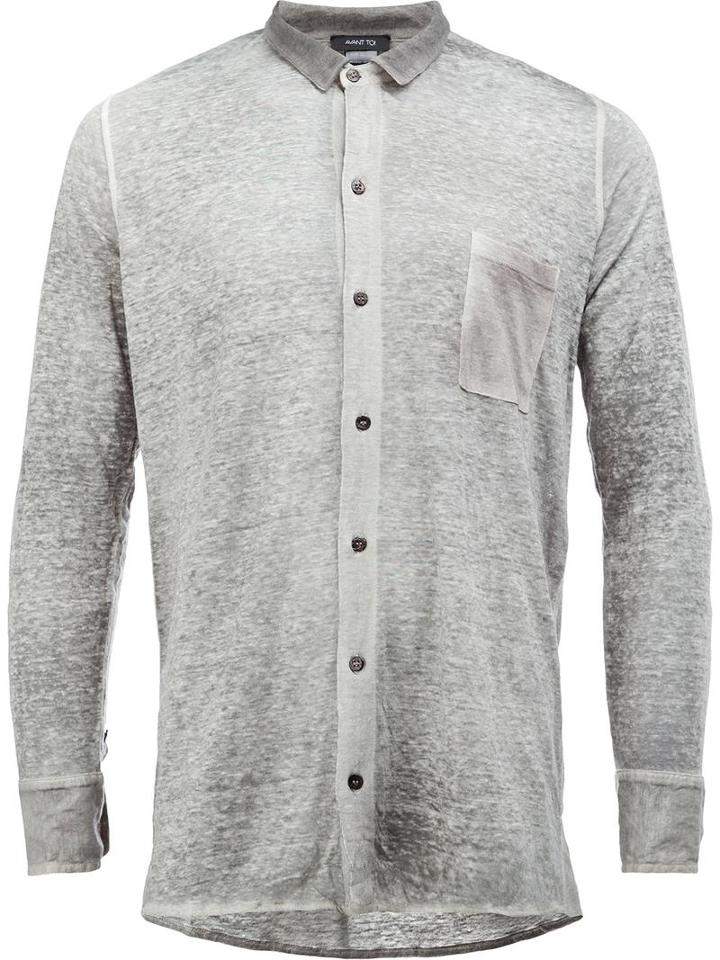 Avant Toi Linen Shirt, Men's, Size: Small, Grey, Linen/flax