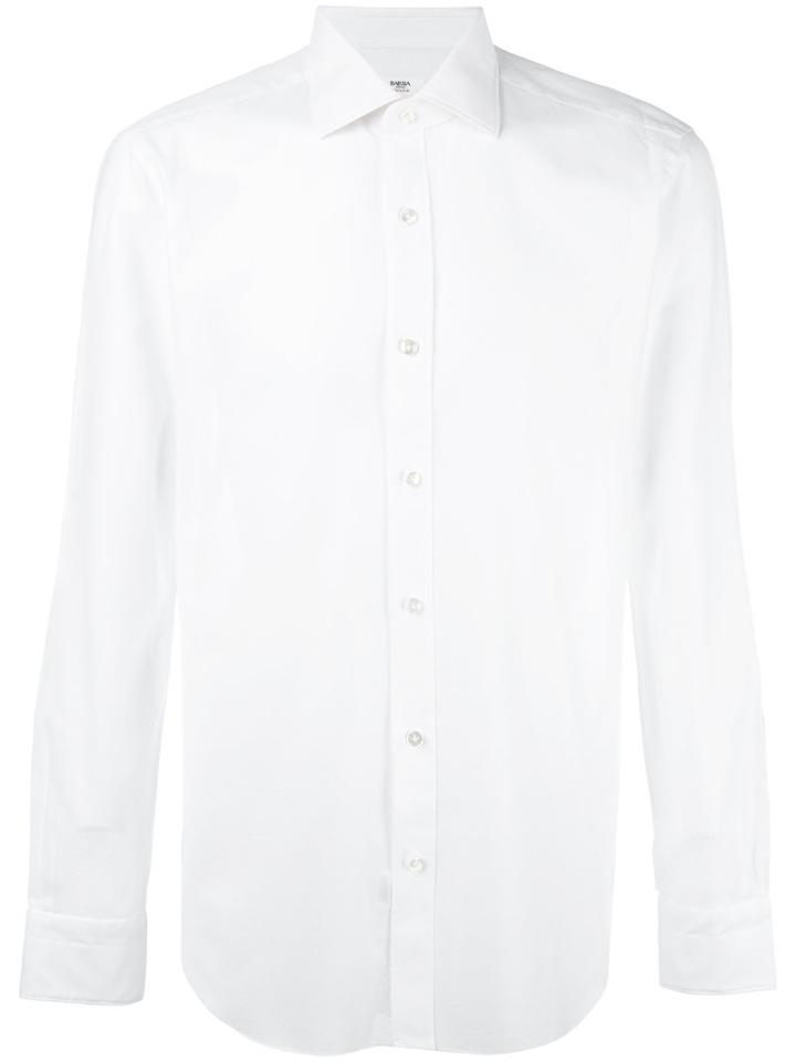Barba Classic Plain Shirt, Men's, Size: 40, White, Cotton