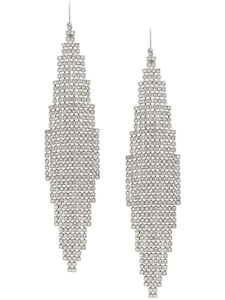 Saint Laurent Smoking Mesh Earrings - Silver
