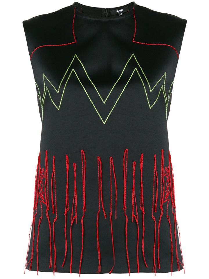 Versus Stitch Detail Tank Top - Black