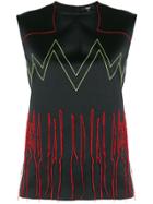Versus Stitch Detail Tank Top - Black
