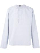 Mp Massimo Piombo - Henley Shirt - Men - Cotton/polyester - M, Blue, Cotton/polyester