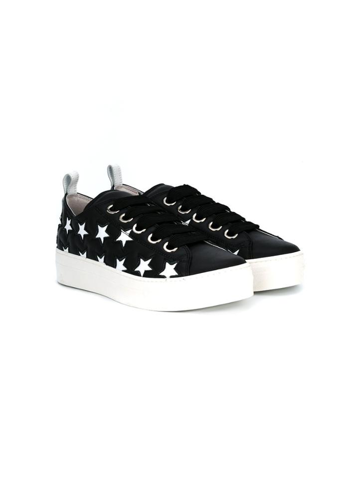 No21 Kids Teen Star-cutout Sneakers - Black