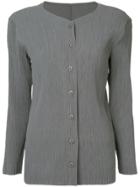 Issey Miyake Vintage Dropped Shoulders Pleated Cardigan - Grey