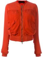 Haider Ackermann Patch Pocket Bomber Jacket, Women's, Size: Medium, Red, Cotton