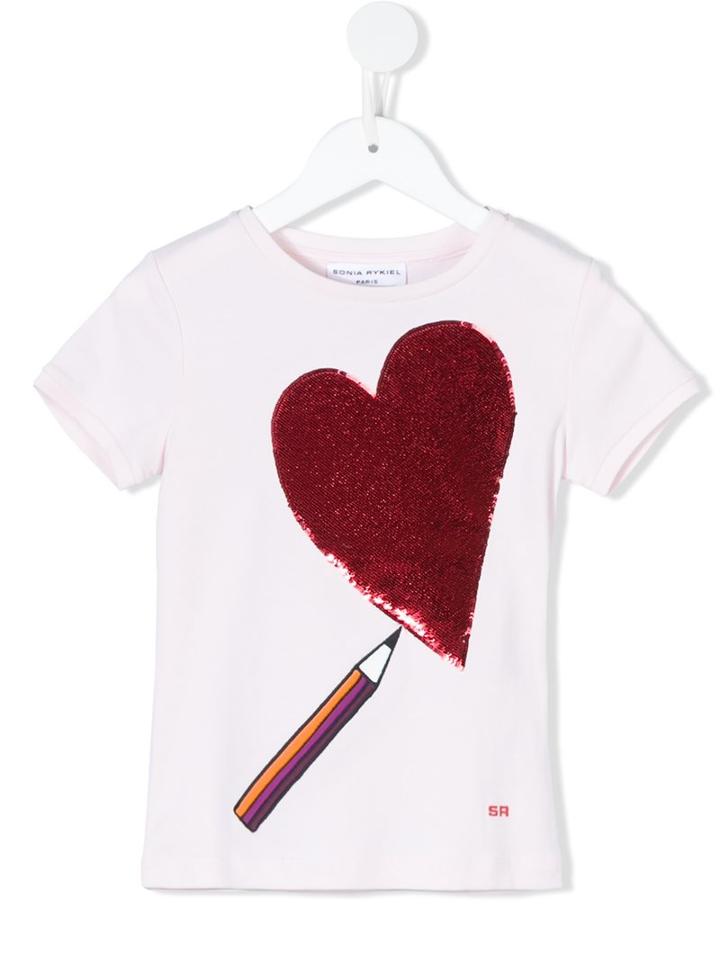 Rykiel Enfant Pencil And Heart Top, Girl's, Size: 8 Yrs, Pink/purple