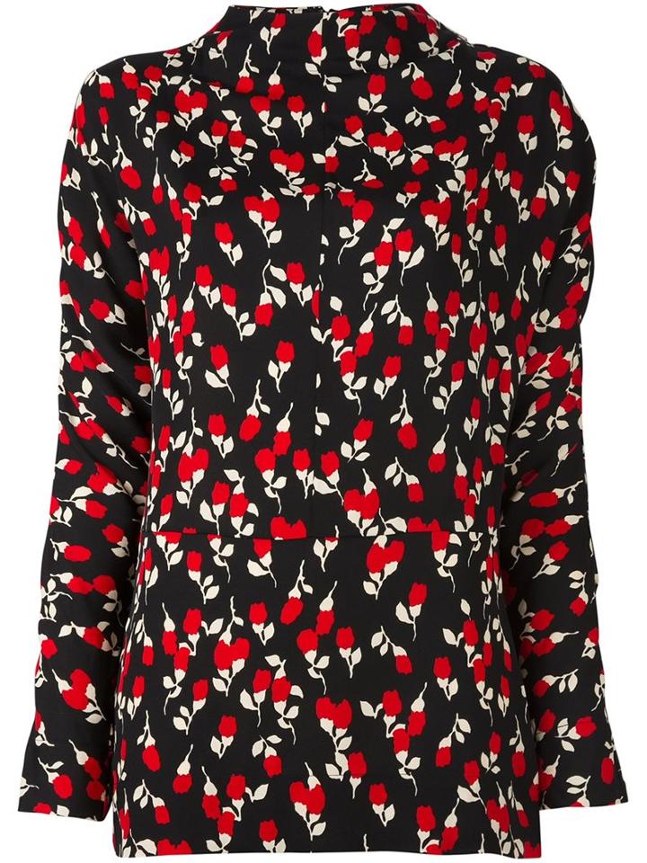 Marni Floral Print Blouse, Women's, Size: 42, Black, Viscose