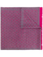 Gucci - Gg Jacquard Monogram Scarf - Women - Wool - One Size, Pink/purple, Wool
