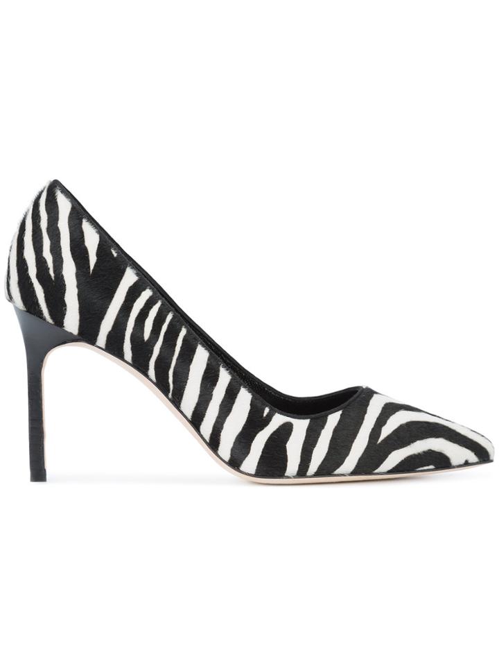 Manolo Blahnik Zebra Print Pumps - Black