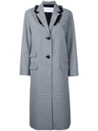 Le Ciel Bleu - Gingham Chester Coat - Women - Polyester/rayon - 36, Black, Polyester/rayon