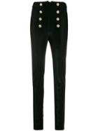 Balmain High-waist Velvet Trousers - Black