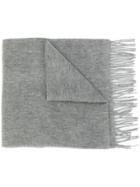 Mulberry Fringed Edge Scarf - Grey