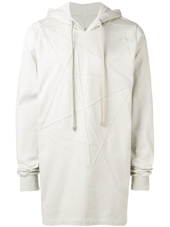 Rick Owens Geometric Panelled Hoodie - Grey