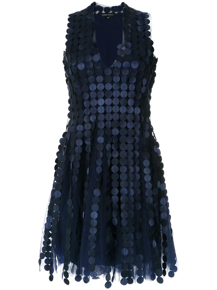 Gloria Coelho Embroidered A-line Dress - Blue
