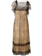 Red Valentino Leopard Print Maxi Dress, Women's, Size: 38, Polyester/polyamide/silk