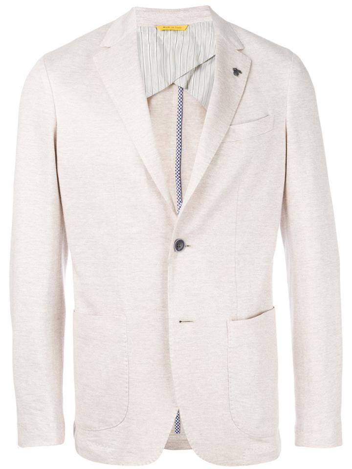 Canali Buttoned Up Jacket - Nude & Neutrals