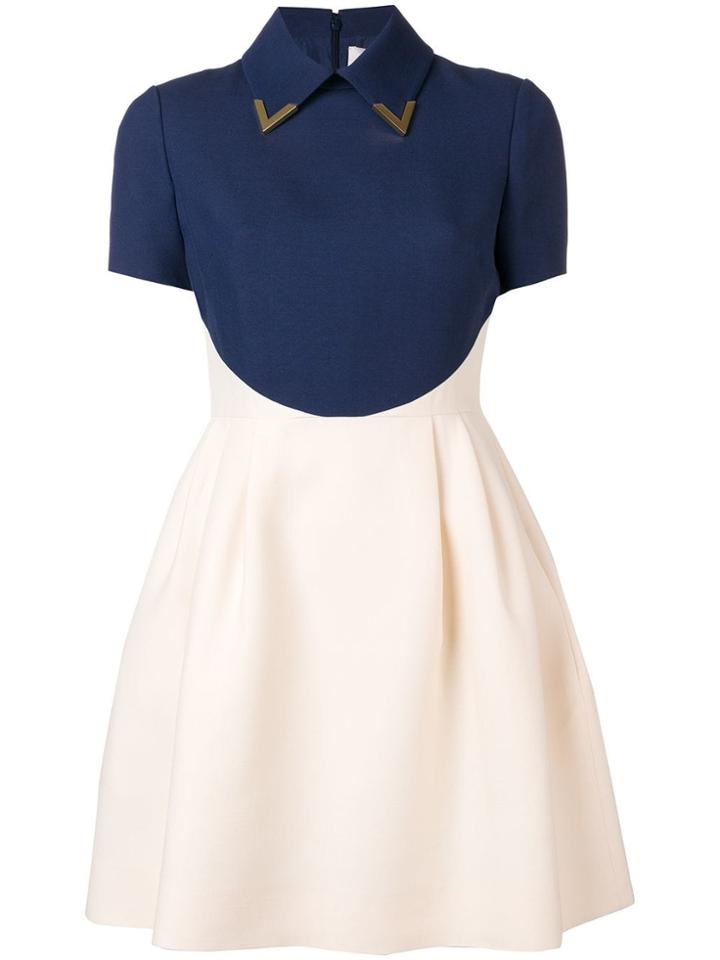Valentino V Detail Dress - Blue