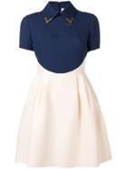 Valentino V Detail Dress - Blue