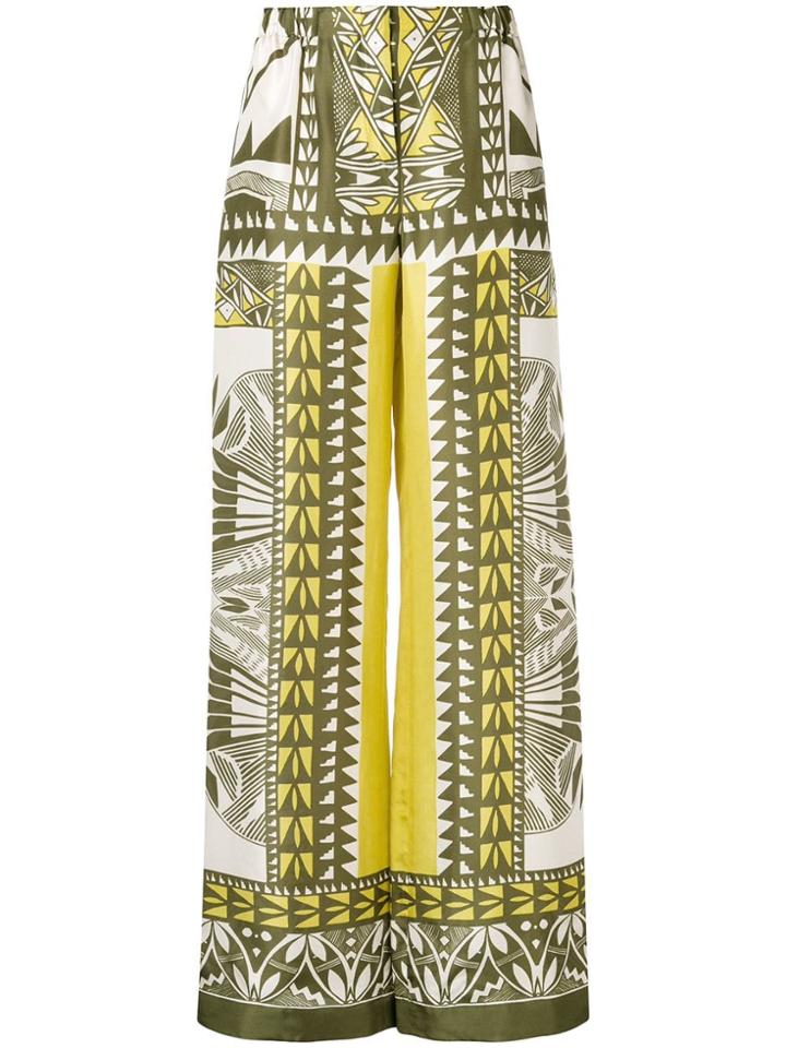 Alberta Ferretti Printed Palazzo Pants - Green