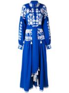 Yuliya Magdych - 'litopys' Dress - Women - Linen/flax - L, Blue, Linen/flax