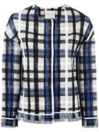 Erika Cavallini Checked Jacket, Size: 42, Cotton/polyamide/spandex/elastane