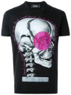 Dsquared2 Skull Print T-shirt, Men's, Size: Large, Black, Cotton