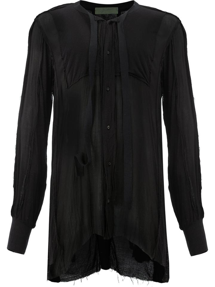 Di Liborio Raw Hem Shirt - Black