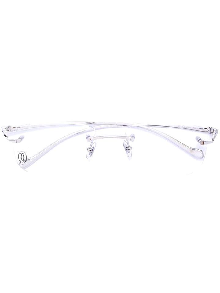 Cartier 'panthère' Glasses, Grey, Metal (other)/enamel/platinum