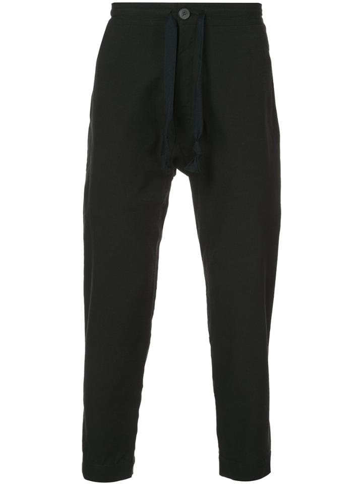 Jan Jan Van Essche Slim Fit Cropped Trousers - Black