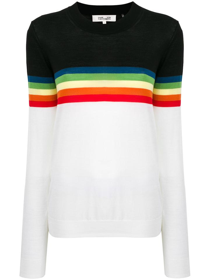 Dvf Diane Von Furstenberg Blocked Stripe Sweater - Nude & Neutrals