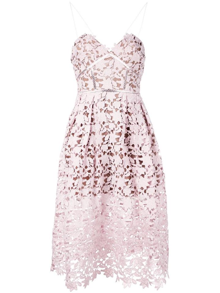 Self-portrait Floral Embroidered Midi Dress - Pink
