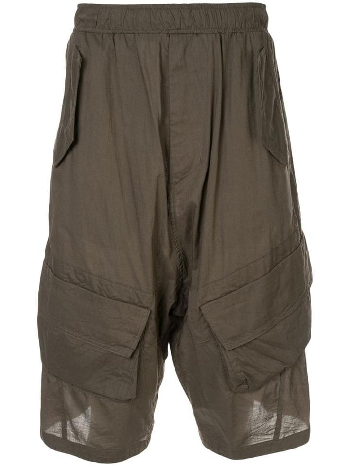 Julius Drop-crotch Cargo Shorts - Black