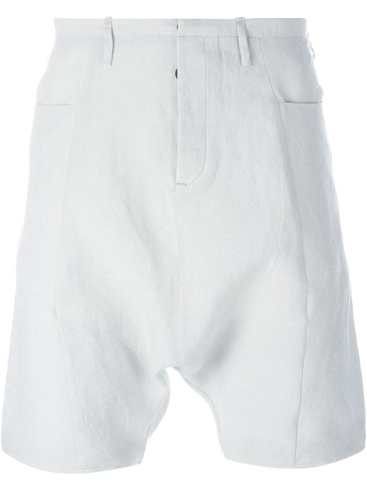 Label Under Construction Drop-crotch Shorts - Grey