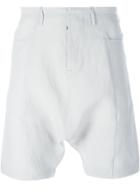 Label Under Construction Drop-crotch Shorts - Grey