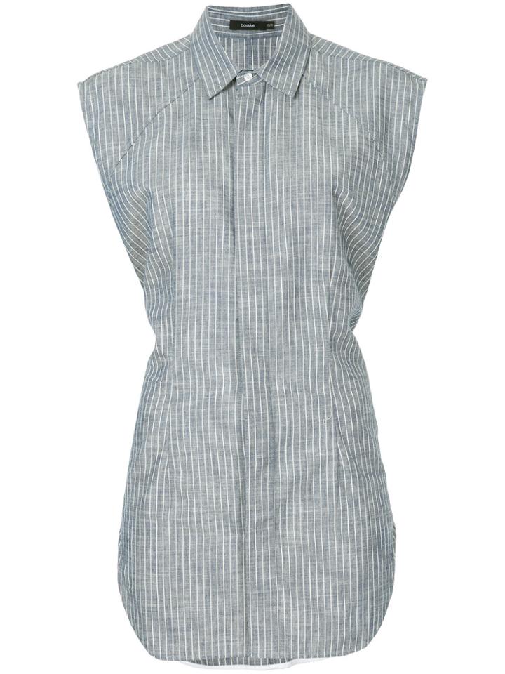 Bassike Denim Striped Shirt - Blue
