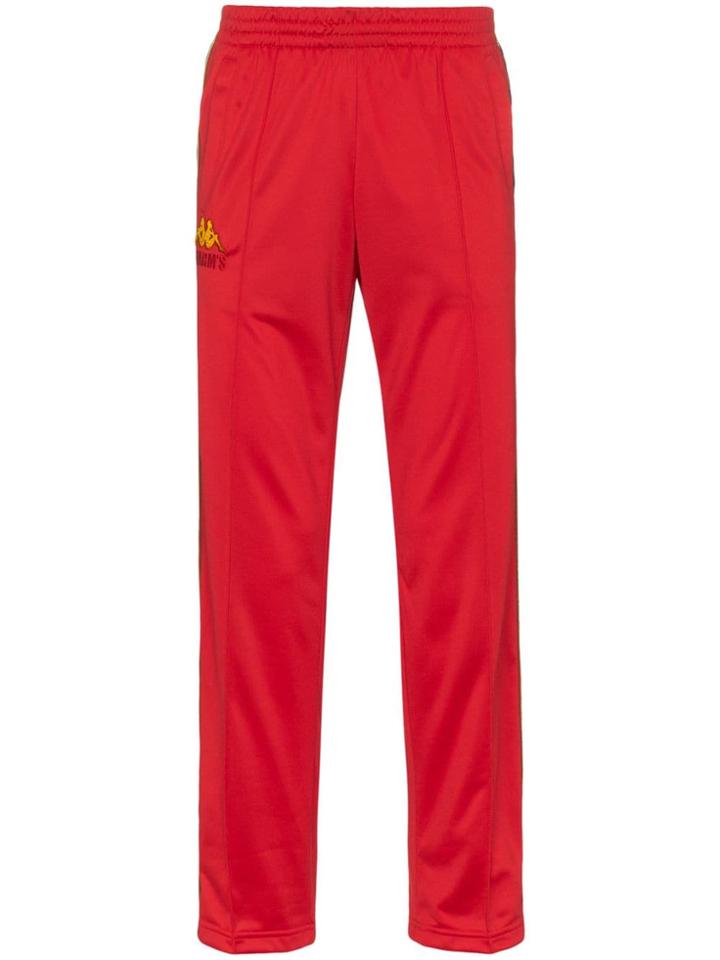 Charm's Flame Logo Stripe Track Pants - Red