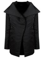 Uma Raquel Davidowicz Wrap Around Puffer Jacket, Women's, Size: 42, Black, Acetate/polyester