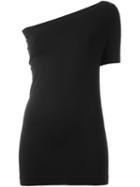 Helmut Lang Assymetric Seamless T-shirt, Women's, Size: Medium, Black, Nylon/spandex/elastane