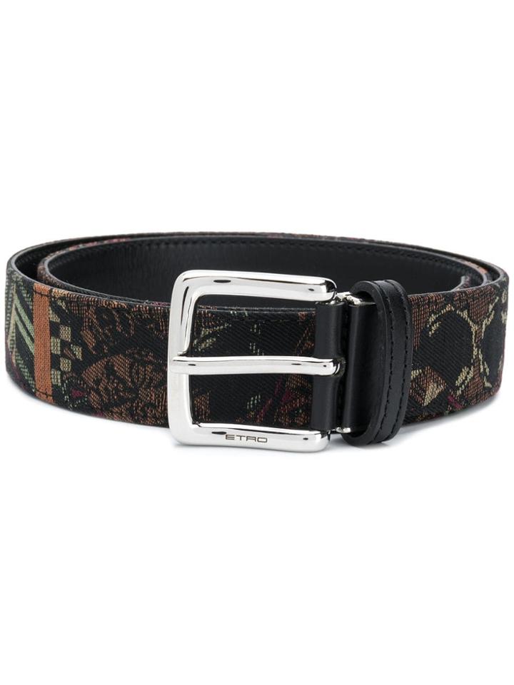 Etro Jacquard Effect Belt - Black