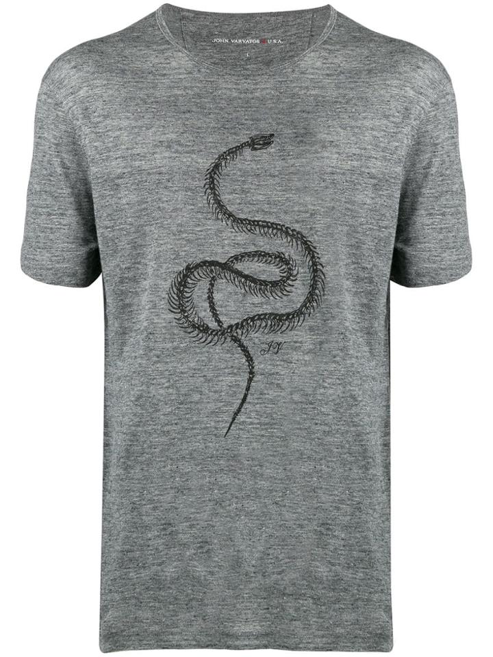 John Varvatos Star Usa Snake Skeleton T-shirt - Grey