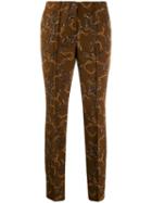 Cambio Printed Slim Fit Trousers - Brown