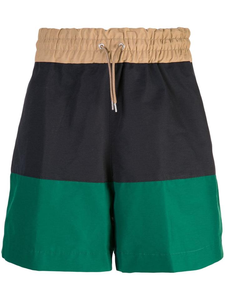 Sacai Colour Block Shorts - Blue