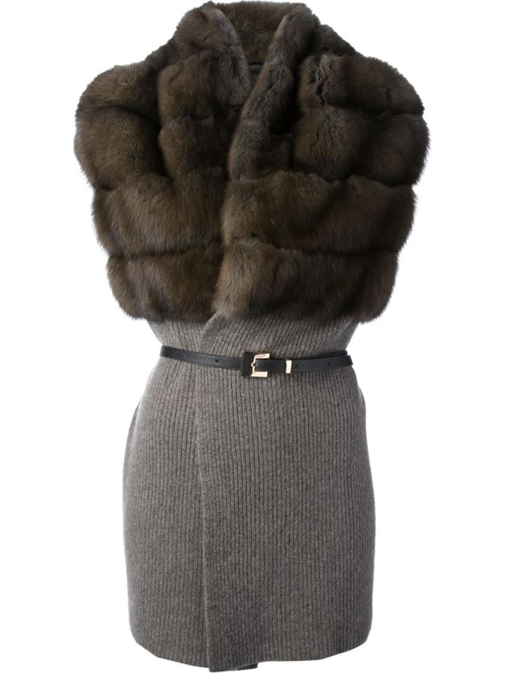 Liska Sable Section Sleeveless Cardigan, Women's, Size: Medium, Grey, Cashmere/sable