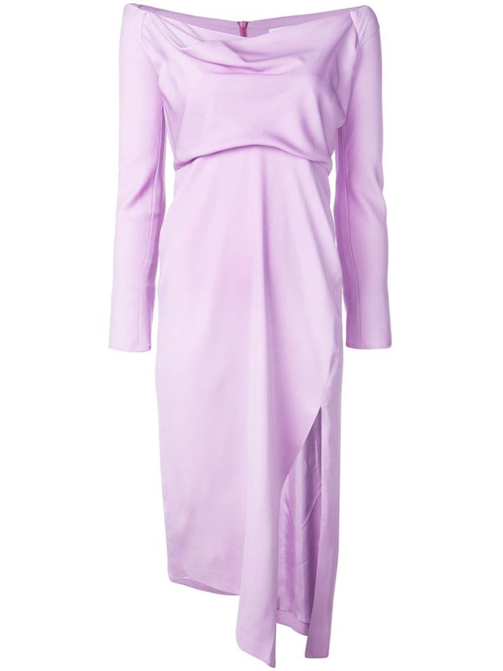 Michelle Mason Cowl Neck Dress - Purple