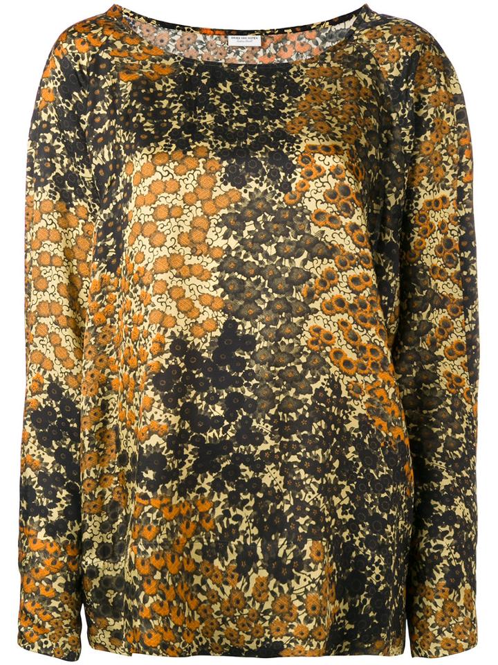 Dries Van Noten Multi-pattern Blouse, Women's, Size: Small, Orange, Cotton